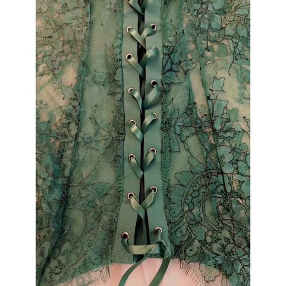 Dreamgirl Green Lace Bustier & Thong Set – Size Small – New with Tags - Picture 6 of 15